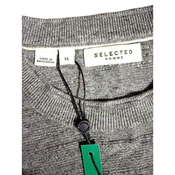 Selected Homme Mens Gray Wool Blend Crewneck Sweater XL NWT - Picture 2 of 8